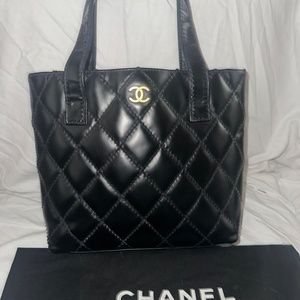 Chanel Wils Stitch Glazed Leather Tote